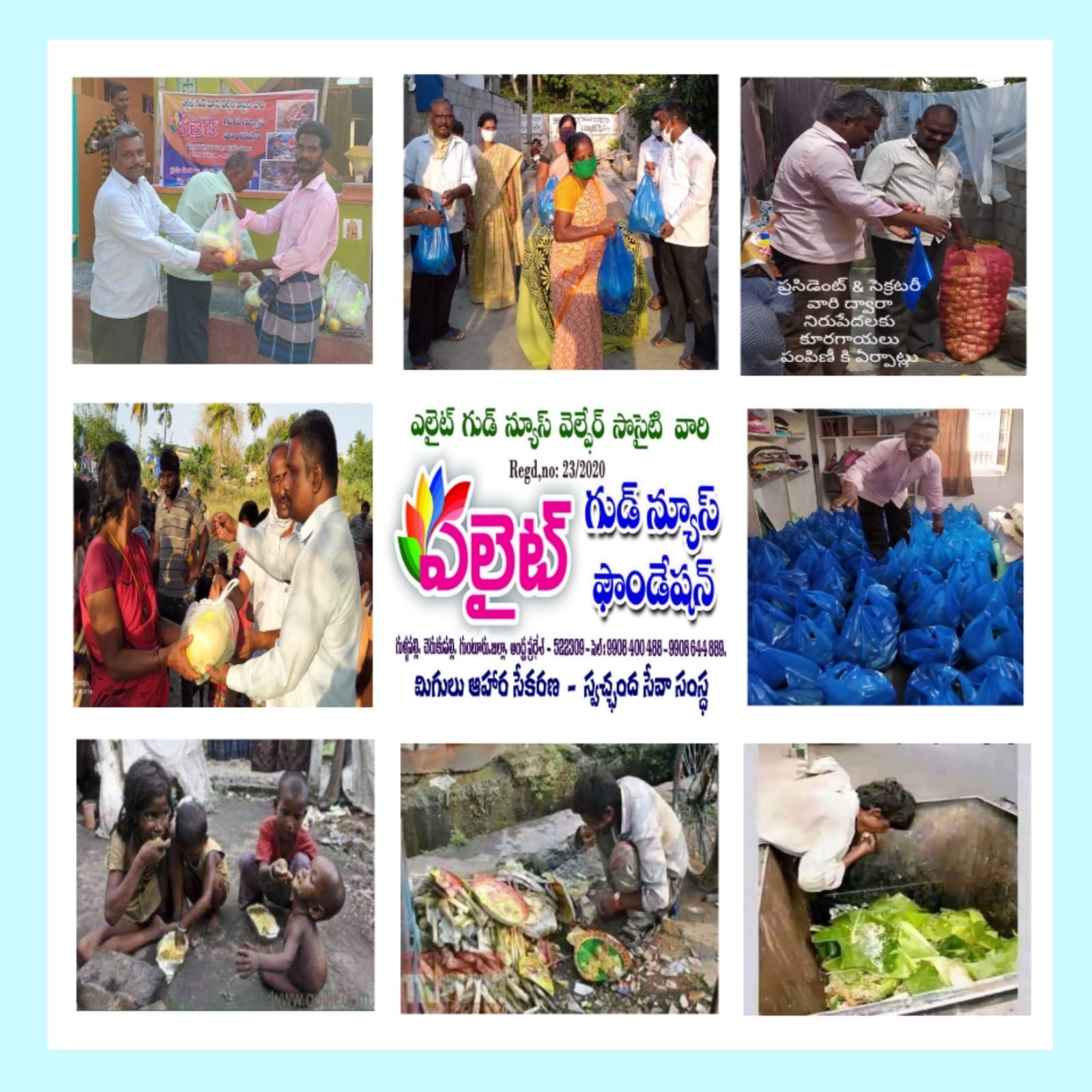 Food distribution collage